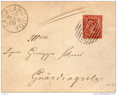 1889  LETTERA CON ANNULLO NUMERALE CASALANGUIDA CHIETI - Marcofilie