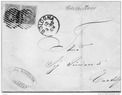 1880 LETTERA CON ANNULLO BOLOGNA + CRESPELLANO IN CORSIVO - Poststempel