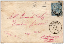1866  LETTERA CON ANNULLO ANCONA - Marcofilía