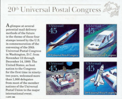 1989 Future Mail Transportation Souvenir Sheet Of 4 Stamps, Mint Never Hinged  - Ongebruikt