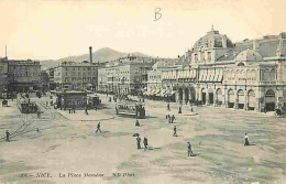 06 - Nice - La Place Masséna - Animée - Tramway - CPA - Voir Scans Recto-Verso - Cafés, Hotels, Restaurants