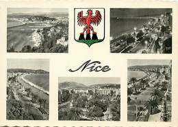 06 - Nice - Multivues - Blasons - Carte Dentelée - CPSM Grand Format - Voir Scans Recto-Verso - Panorama's