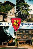 01 - Pérouges - Multivues - Blasons - Cité Médiévale - Vieilles Pierres - Carte Dentelée - CPSM Grand Format - Voir Scan - Pérouges