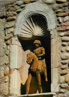 01 - Pérouges - Place Des Tilleuls - Statue De Saint Georges Patron De Pérouges - Cité Médiévale - Vieilles Pierres - CP - Pérouges