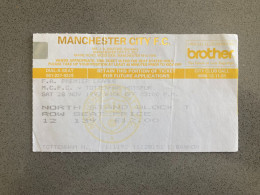 Manchester City V Tottenham Hotspur 1992-93 Match Ticket - Match Tickets