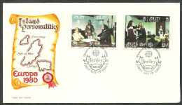 JERSEY 1980 FDC COVER - Europa Cept Map - Jersey