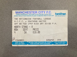 Manchester City V Sheffield United 1996-97 Match Ticket - Match Tickets