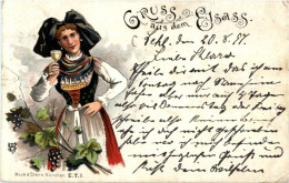 Gruss Aus Dem Elsass - Litho - Autres & Non Classés