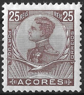 Azores – 1910 King Manuel 25 Réis Perforation 11 3/4 Mint Stamp - Azores