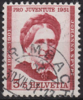 1951 Schweiz Pro Juventute ° Zum:CH J138,Yt:CH 512, Mi:CH 561, Johanna Spyri - Used Stamps