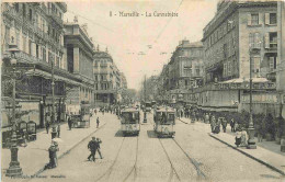 13 - Marseille - La Cannebière - Animée - Tramway - CPA - Voir Scans Recto-Verso - Canebière, Centre Ville