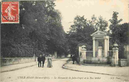 95 - L'Isle D'Adam - Le Monument De Jules Dupré Et Rue Mellet - Animé - CPA - Voir Scans Recto-Verso - L'Isle Adam