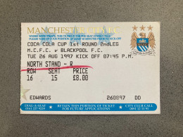 Manchester City V Blackpool 1997-98 Match Ticket - Eintrittskarten