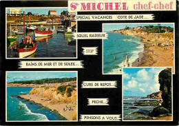 44 - Tharon Plage Saint Michel Chef Chef - Multivues - Plage - Bateaux - CPM - Voir Scans Recto-Verso - Saint-Michel-Chef-Chef