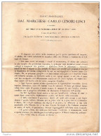 1882 PAROLE PRONUNZIATE DAL MARCHESE CARLO GINORI - LISCI - Documentos Históricos