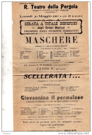 1910 PROGRAMMA TEATRO DELLA PERGOLA FIRENZE - Documents Historiques