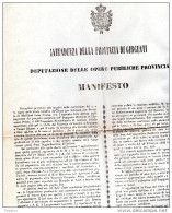 1853 GIRGENTI APPALTO PER LA COSTRUZIONE DEL 2.E 3. TRATTO DELLA STRADA ROTABILE DA CHIUSA PER SAMBUCA - Affiches