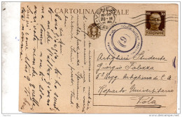 1941 CARTOLINA CON ANNULLO VENEZIA    + CENSURA POLA - Entero Postal