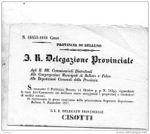 1857  BELLUNO TASSE ARTI E COMMERCIO - Decretos & Leyes