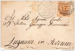 1878  LETTERA CON ANNULLO BOLOGNA - Storia Postale