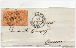 1868  LETTERA CON ANNULLO NAPOLI PORTO - Marcofilie