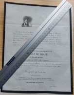 A VOIR! LOT Faire Part Décès Baronne De Rosée Château Moulins Par Yvoir Eglise WARNANT (Anhée) 1863 Et 1932, 1x Souvenir - Autres & Non Classés