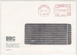 Schweiz 1977, Briefumschlag Freistempel / EMA / Meterstamp BBC Baden - Postage Meters