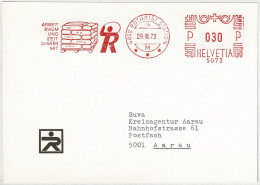 Schweiz 1973, Brief Freistempel / EMA / Meterstamp Rothrist Station - Aarau - Affranchissements Mécaniques