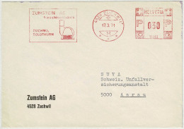 Schweiz 1971, Brief Freistempel / EMA / Meterstamp Zumstein Zuchwil - Aarau, Maschinenfabrik - Frankiermaschinen (FraMA)