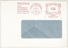 Schweiz 1971, Briefumschlag Freistempel / EMA / Meterstamp Byland Hendschiken, Papiere - Frankeermachinen