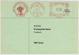 Schweiz 1971, Briefausschnitt Freistempel / EMA / Meterstamp Wälty Oftringen - Aarau, Papier, Karton - Frankeermachinen