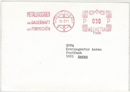 Schweiz 1971, Brief Freistempel / EMA / Meterstamp Neuenhof - Aarau, Bau, Metalle - Frankiermaschinen (FraMA)