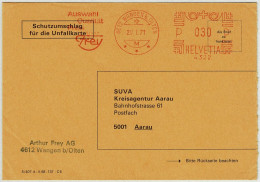 Schweiz 1971, Brief Freistempel / EMA / Meterstamp Kleider Frey Wangen - Aarau - Affrancature Meccaniche