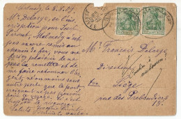 Belgique Belgie Allemagne Deutschland Postkarte Postcard 1909 Ambulant TPO Cancel Zug Weismes (Waimes) - Malmedy RARE !! - Dokumente & Fragmente