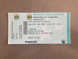 Manchester City Reserves V Sunderland Reserves 2004-05 Match Ticket - Tickets - Entradas