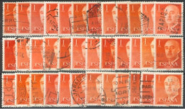 SPAIN- 1954/56, GENERAL FRANCO STAMP QTY : 36 REDUSED SPECIAL PRICE # 825, USED. - Oblitérés