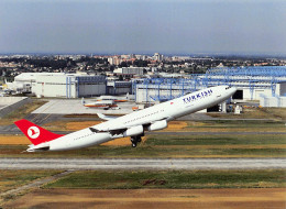 Airbus A340 In Turkish Hava Yollari Colours - 180 X 130 Mm. - Photo Presse Originale - Aviation