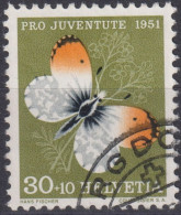 1951 Schweiz Pro Juventute ° Zum:CH J141,Yt:CH 515, Mi:CH 564, Aurorafalter, Insekten - Used Stamps