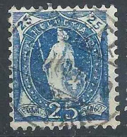 Stehende Helvetia 73D, 25 Rp.blau  BASEL AEUSSERE SPALEN (fleckig)      1901 - Usati