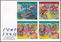 UNO NEW YORK - WIEN - GENF 1996 TRIO-FDC Sport Und Umwelt - New York/Geneva/Vienna Joint Issues