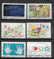 France 2012  Oblitéré Autoadhésif  N° 764 - 765 - 766 - 770 - 771 - 774  -     Meilleurs Voeux - Used Stamps