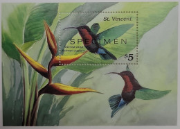 O) 1996 ST. VINCENT, SPECIMEN, BIRD - EULAMPIS JUGULARIS, SCT 2291, HUMMINGBIRD, MNH - St.Vincent (1979-...)