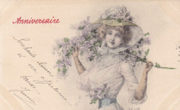 CARTE FANTAISIE . CPA . PORTRAIT JEUNE FEMMES . - Donne