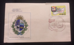 D)1979, URUGUAY, FIRST DAY COVER, ISSUE, DEPARTMENT OF PAYSANDÚ, FACTORIES, INDUSTRIES, SUNFLOWER, SHEEP, FDC - Uruguay