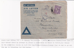 AIR LETTER. GB. FIELD POST OFFICE 731. 16 JANV 45. HAIFA. PALESTINE. CENSORED - Militaria