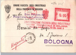 ITALIA 19359-   Annullo Meccanico Rosso (EMA)  Confederazione Fascista Degli Industriali Unione Provinciale Bologna - Macchine Per Obliterare (EMA)