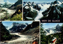 CPA 74 MASSIF DU MONT BLANC LA MER DE GLACE ET LES GRANDES JORASSES LE MONT BLANC ET LA MER DE GLACE TELEPHERIQUE DE LA - Chamonix-Mont-Blanc