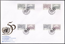 UNO NEW YORK - WIEN - GENF 1995 TRIO-FDC 50 Jahre Vereinte Nationen - Gezamelijke Uitgaven New York/Genève/Wenen