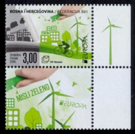 SALE!!! BOSNIA HERZEGOVINA CROAT POST (MOSTAR) 2016 EUROPA CEPT Think Green 1 Stamp + 1 Vignette MNH ** - 2016