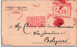 ITALIA 1943  -   Annullo Meccanico Rosso (EMA)  Credito Italiano Bologna - Macchine Per Obliterare (EMA)